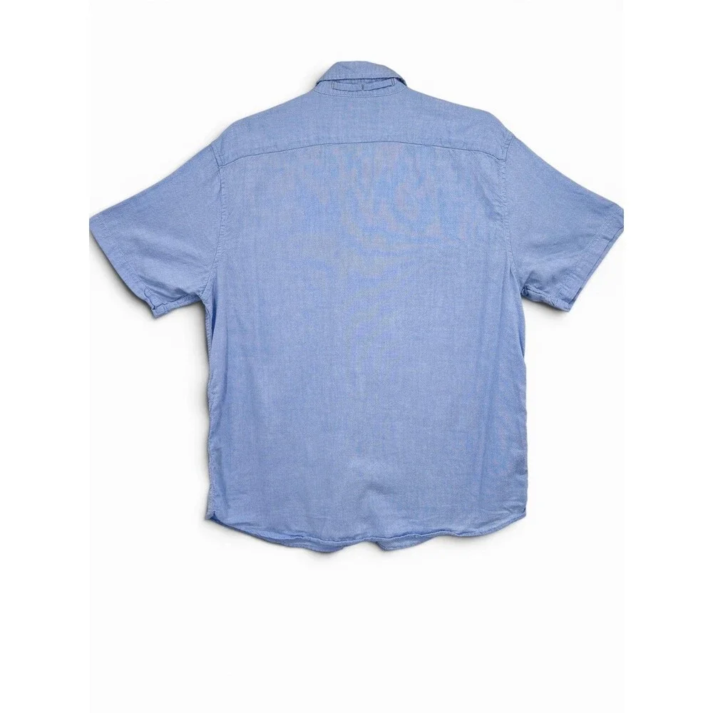 Banana Republic Factory Mens Slim Fit 100% Cotton Blend Shirt L Light Blue